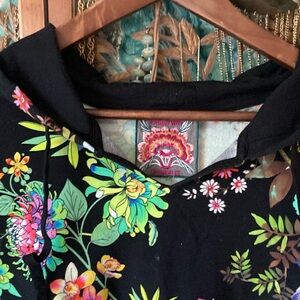 Johnny Was Black Floral Hoodie